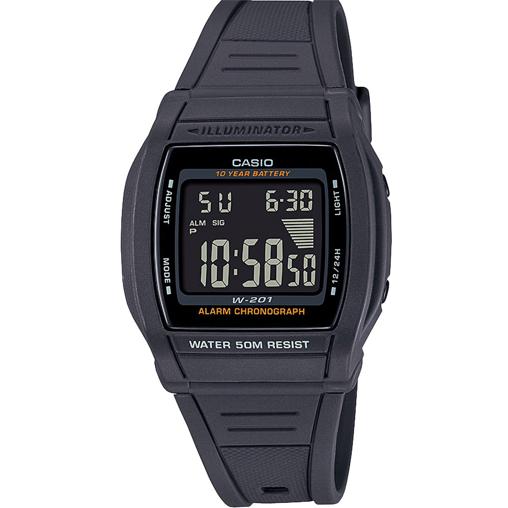 Casio W201-1 LCD Digital Mens Watch