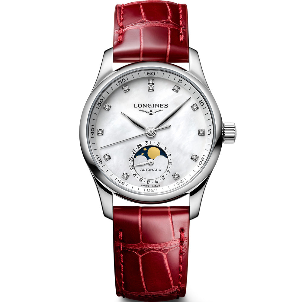 Longines Master Collection L24094872 34mm Red Leather