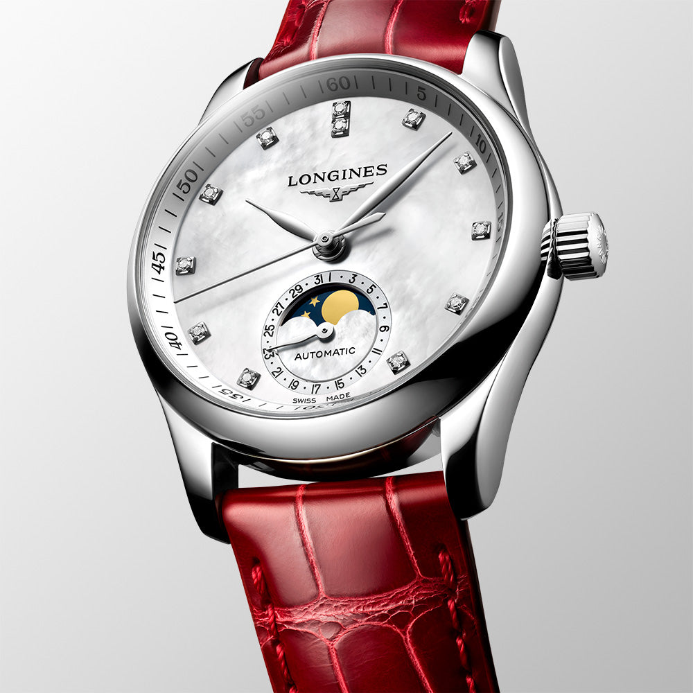 Longines Master Collection L24094872 34mm Red Leather