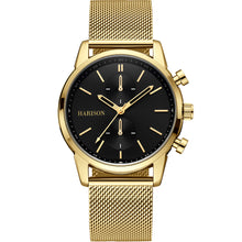 Load image into Gallery viewer, Harison Black &amp; Gold Watch