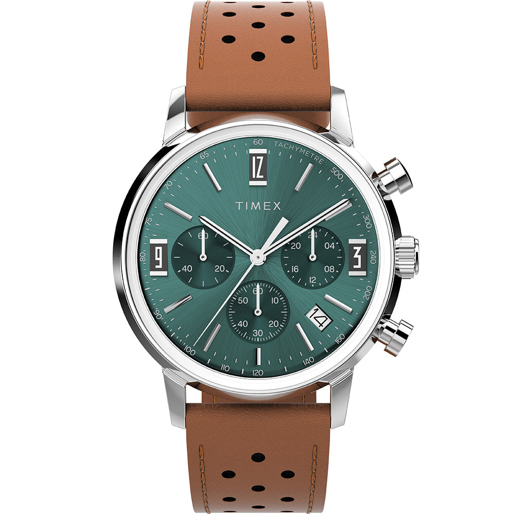 Timex TW2W10100   Marlin Quartz Chonograph Mens Leather Watch