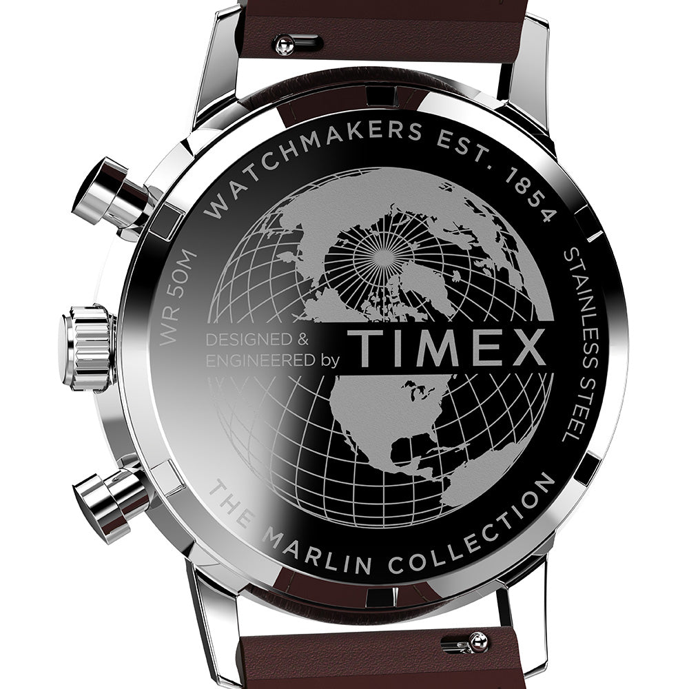 Timex TW2W10200 Marlin Quartz Chonograph Mens Leather Watch