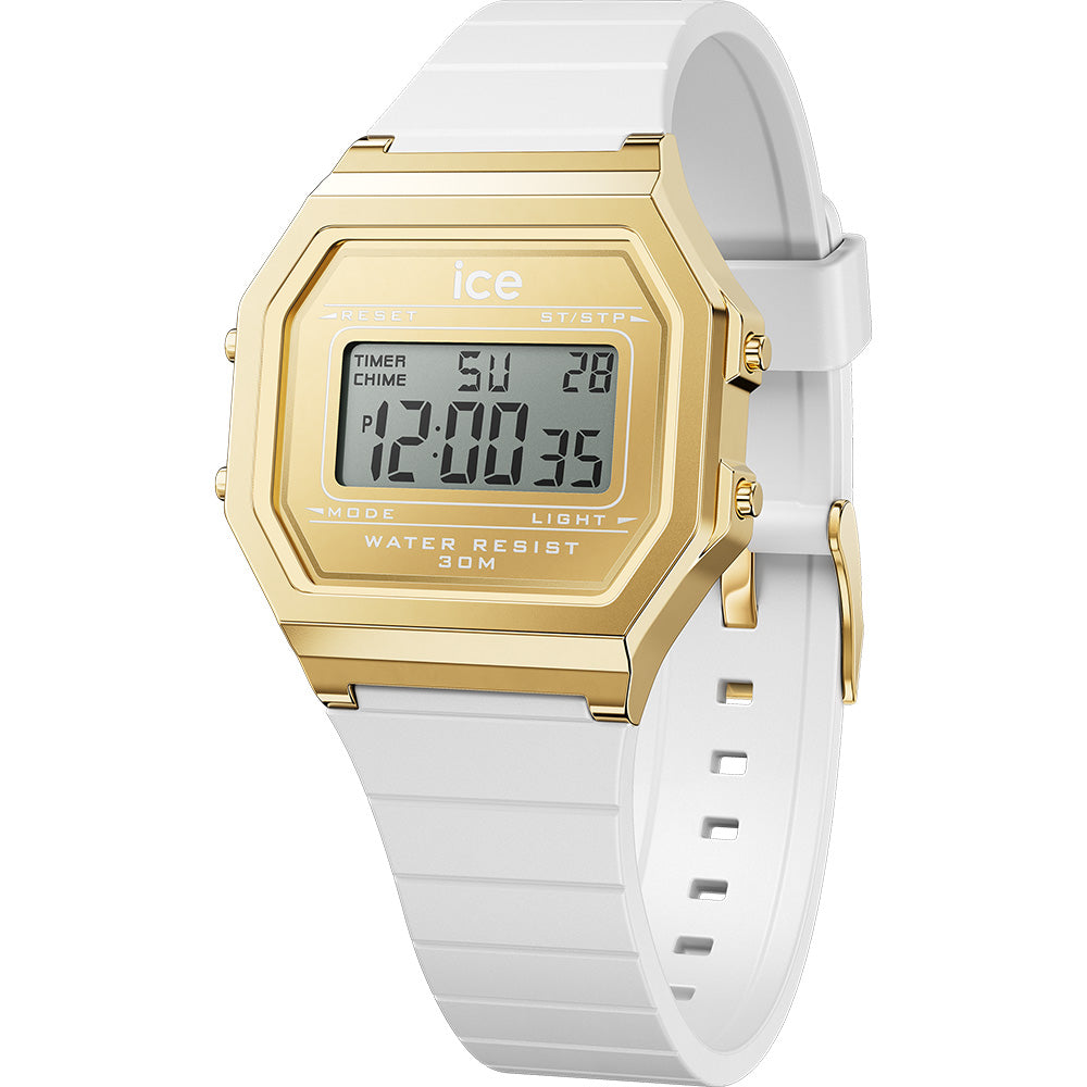ICE 022049 Digit Retro White and Gold Watch