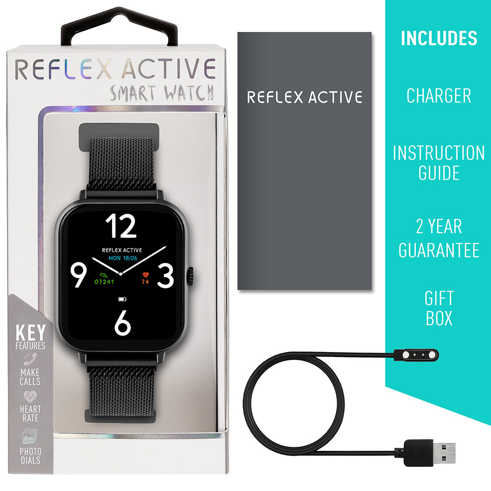 Reflex Active RA23-4076 Series 23 Black Mesh Smart Watch