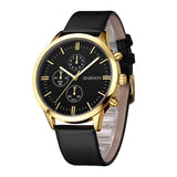 Harison Ezra GH025-YBB 40mm Black Leather Watch