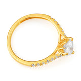 9ct Yellow Gold Zirconia Heart Shape Ring