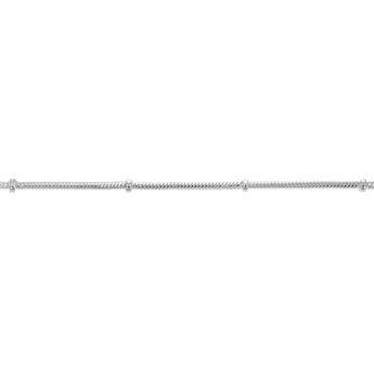 Sterling Silver 35 Gauge 45cm Ball Station Snake Chain
