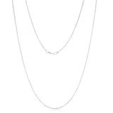 Sterling Silver 35 Gauge 45cm Ball Station Snake Chain