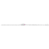 Sterling Silver Pink Enamel Heart ID 16cm Bracelet