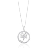 Sterling Silver Cubic Zirconia Scorpio Horoscope Round 19mm x 26mm Pendant