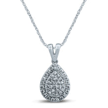 Load image into Gallery viewer, Sterling Silver 1/4 Carat Pear Shap Pendant With 45cm Rope Chain