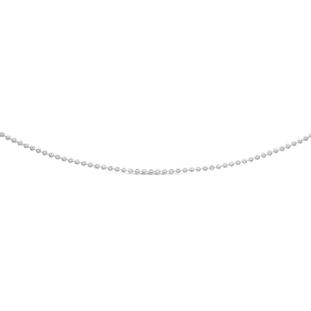 Sterling Silver 42+3cm Dicut Bead Chain