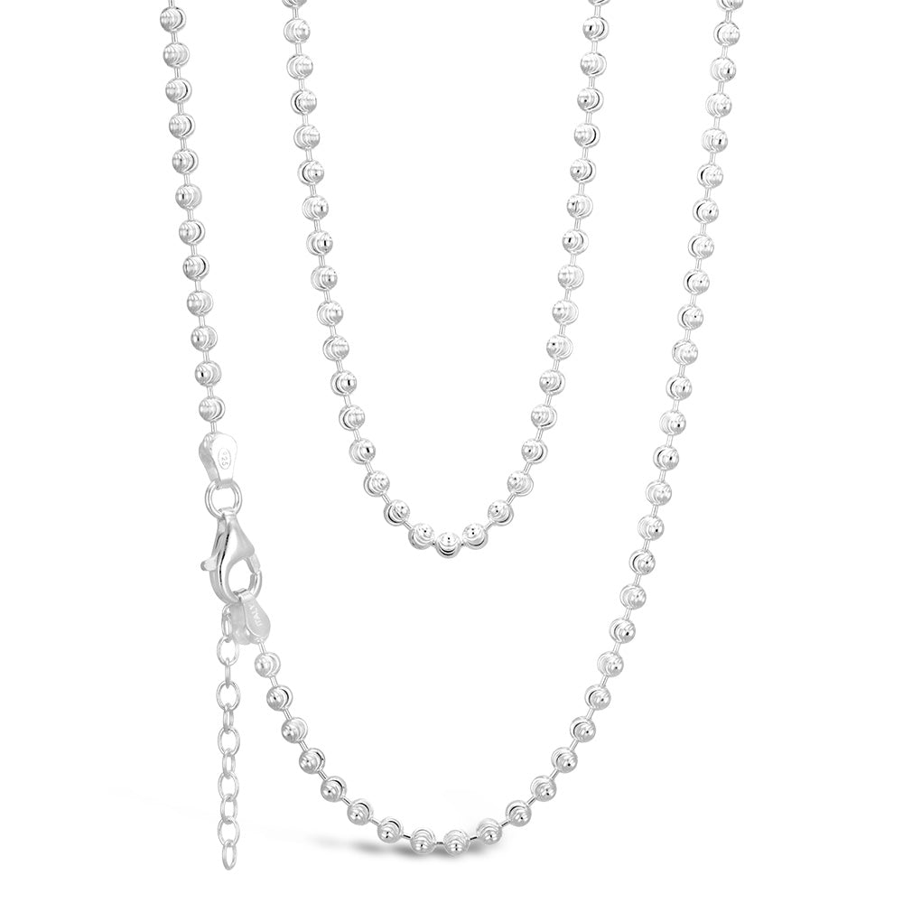 Sterling Silver 42+3cm Dicut Bead Chain
