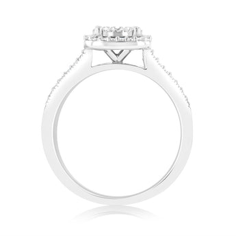 1/4 Carat Diamond 2-Ring Bridal Set in Sterling Silver