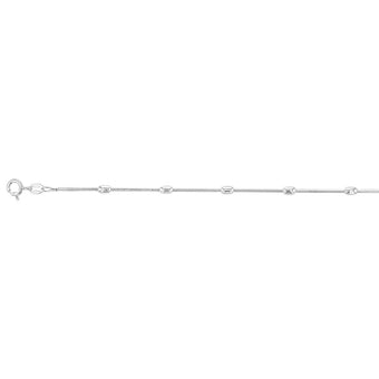 Sterling Silver Fancy Link Bead 25cm Anklet