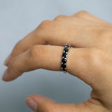 Sterling Silver Natural Enhanced Sapphire Ring