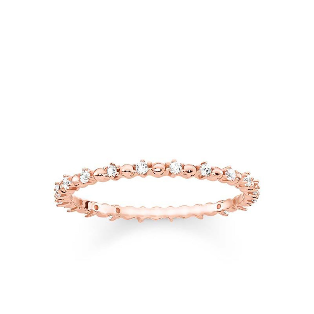 Sterling Silver and rose Gold Plated Thomas Sabo Zirconia Delicate Ring