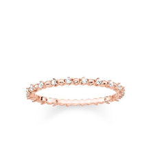 Load image into Gallery viewer, Sterling Silver and rose Gold Plated Thomas Sabo Zirconia Delicate Ring