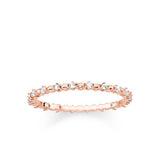 Sterling Silver and rose Gold Plated Thomas Sabo Zirconia Delicate Ring