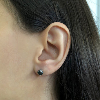 Black Diamond Sterling Silver Diamond Stud Earrings (TW=1.5CT)