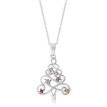 Sterling Silver Multi Stone Pendant