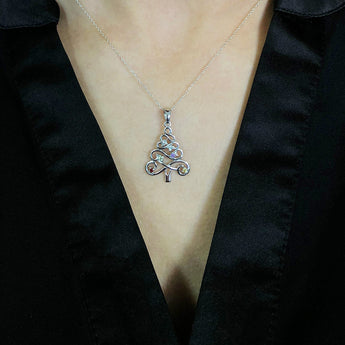 Sterling Silver Multi Stone Pendant