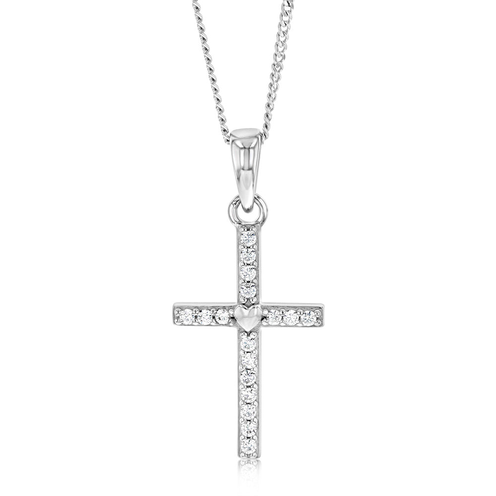 Sterling Silver Zirconia Cross Pendant