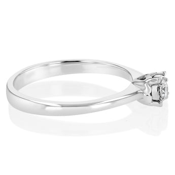 Luminesce Laboratory Grown Diamond 5-9 Point Silver Ring with love heart