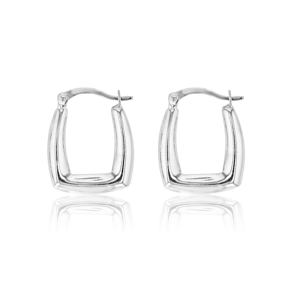 Sterling Silver 22mm Square Hoop Earrings Grahams Jewellers