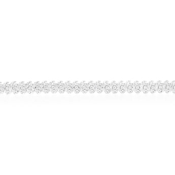 Sterling Silver 2 Carat Diamond 19.5cm  Bracelet