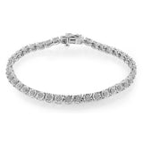 Sterling Silver 1/4 Carat Diamond Fancy 20.5cm Bracelet