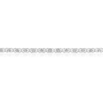 Sterling Silver 1/4 Carat Hugs and Kisses Diamond 18cm Bracelet