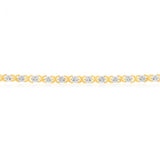 Gold Plated Sterling Silver 1/4 Carat Fancy Diamond 18cm Hugs and Kisses Bracelet
