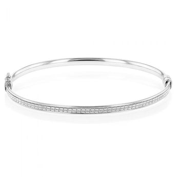 Sterling Silver Stardust on Hinged Bangle