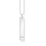 Thomas Sabo Engrav Slim Tag Cubic Zirconia On 40-45cm Chain