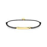 Thomas Sabo Engrav Gold Plated Sterling Silver Black With Plate 16-27cm Bracelet