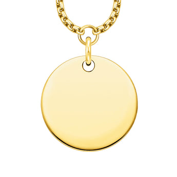 Thomas Sabo Engrav Yellow Gold Plated Sterling Silver Single Disc 40-45cm Chain
