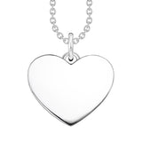 Thomas Sabo Engrav Sterling Silver CZ Heart Disc 40-45cm Chain