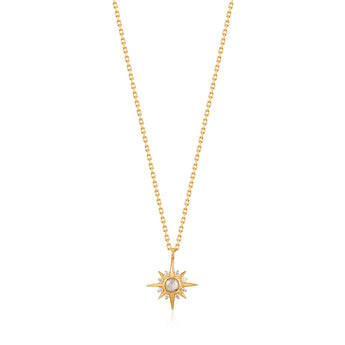 Ania Haie Gold Plated Sterling Silver Midnight Star Pendant On Chain