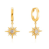 Ania Haie Gold Plated Sterling Silver Midnight Star Huggies Earrings