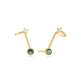 Ania Haie Gold Plated Sterling Silver Tidal Ablone Double Stud Earrings