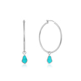 Ania Haie Sterling Silver Tidal Turquoise Drop Hoop Earring