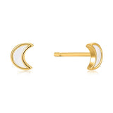 Ania Haie Gold Plated Sterling Silver Wild Soul Moon Stud Earrings