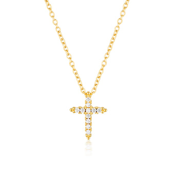 Georgini Rock Star Gold Plated Sterling Silver Cross Pendant On Chain