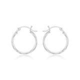 Sterling Silver Plain Round 20mm Hoop Earrings