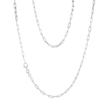 Sterling Silver Paperclip 45cm Chain