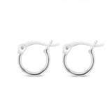 Sterling Silver Plain 10mm Hoop Earrings