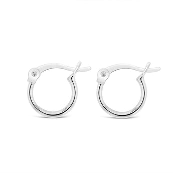 Sterling Silver Plain 10mm Hoop Earrings