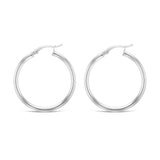 Sterling Silver Plain 30mm Hoop Earrings