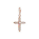 Thomas Sabo Sterling Silver Rose Gold Plated Charm Club Cross Charm